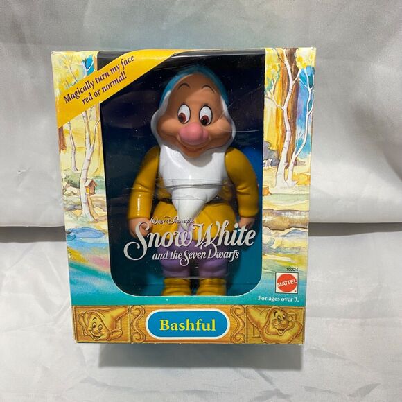 1992 Mattel Disney Snow White and The 7 Dwarfs Bashful Doll Magic Color Change - Picture 2 of 7